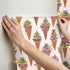 Orange Floral Ice Cream Peel and Stick Wallpaper
