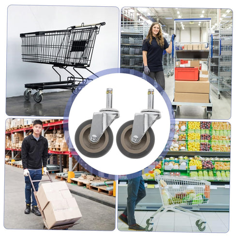 2pcs Totority Rolling Cart Wheels Suitcase Wheel Spare Parts Quiet Caster for Shopping Cart