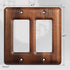 2-Pack 2-Gang Double Decorator Switch Plates and Outlet Covers, Solid Walnut Decorative Light Switch Cover