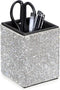 BTSKY Crystal Glitter Pen Holder for Desk, Shiny Pencil Pot Box, Decorative Makeup Brushes Holder, Great Gift for Women