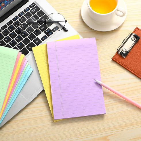 TaoBary 10 Pack Lined Sticky Notes, 500 Sheets (50/Pad), 5 x 8 Inch Colorful Self Stick Notes for Office Home Supplies