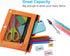 Sooez 2 Pack Pencil Pouch for 3 Ring Binder, Fabric Binder Pouch with 2 Pockets, Zipper Pencil Cases