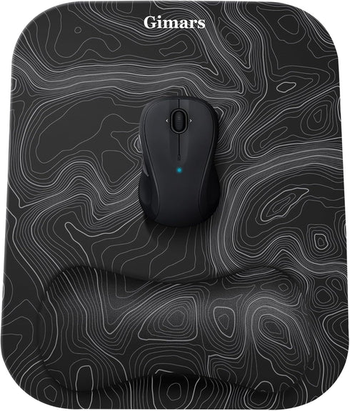 Gimars Large Smooth Superfine Fibre Memory Foam Ergonomic Mouse Pad with Nonslip Base, Free Coaster Included -