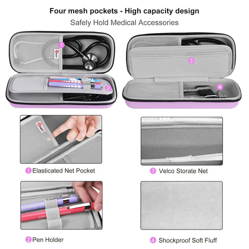 3M Stethoscope Carrying Case, Hard Stethoscope Case Compatible for Littmann Classic III, Cardiology IV Diagnostic, MDF