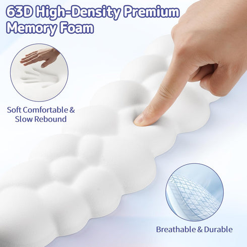 Set Setup/Computer Sushret Cloud Wrist Rest Keyboard, Cloud Keyboard Wrist Pad with PU Leather Memory Foam, Cute Arm