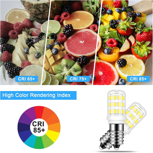 E12 LED Bulb, 40W Replacement Type B, 6000K Daylight White, 4W Fridge Water Dispenser Light Bulb, 2 Pack for Chandeliers