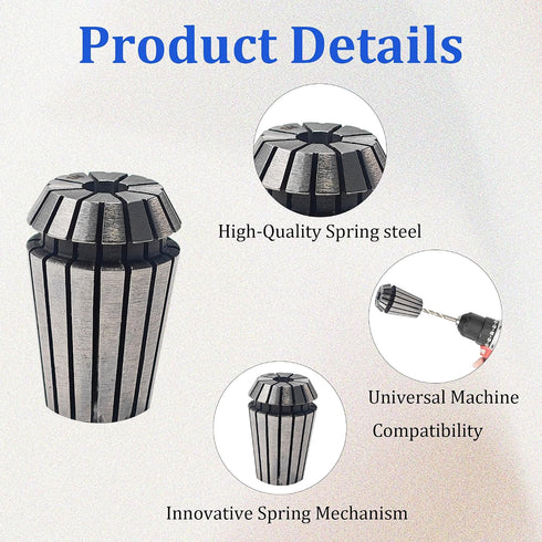 bociloy 2PCS ER20 1/4" Spring Collet, High Precision Collet Chuck for CNC Router Milling Machine Lathe Spindle Tool