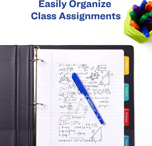 Avery Ultra Tabs Bundle, Student and School Subject Tabs, 2.5" x 1" Margin Tabs, 48 Sticky Tabs (74903)