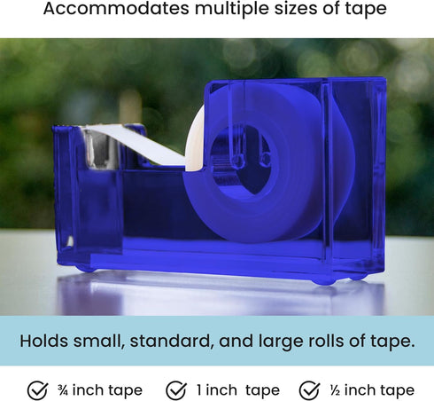 OfficeGoods Modern Acrylic Tape Dispenser - Non-Slip Rubber Holder, Perfect for Home, School, or Office Desk