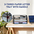 SUPEASY 2 Pack 3 Tier Paper Organizer, Mesh Desk Letter Tray for A5 File Folder