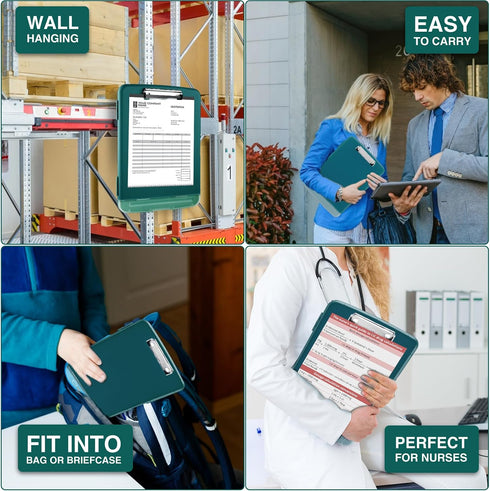 8.5x11 Sooez Clipboards with Storage, High Capacity Clip Boards with Storage, Heavy Duty Nursing Clipboard Folder