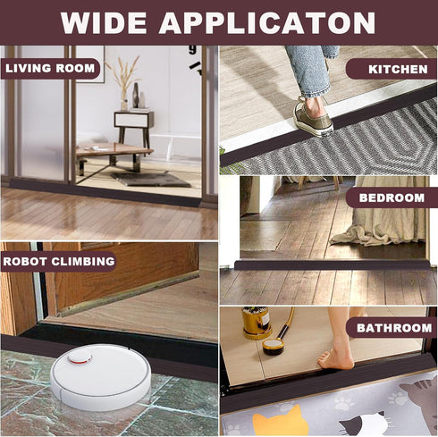 2/5" 3/5" 10 Vinyl Door Threshold Flooring Transition Strip Self Adhesive Carpet Edging Strip for Laminate Doorway Edge
