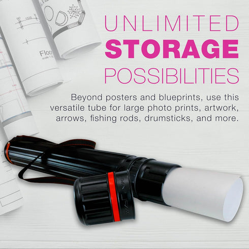 U.S. Art Supply Large Telescoping Drafting Tube (Pack of 2) - Expands 30-1/4" to 47-3/4", with Shoulder Strap