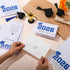 Motipuns 100 Sets 2026 Blue Graduation Thank You Cards with Envelopes and Stickers Pre-printed Message Bulk