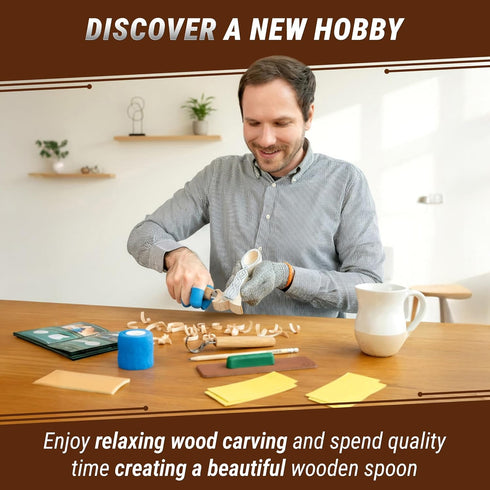 DIY04 Set BeaverCraft Wood Spoon Carving Kit for Beginners - Whittling Includes Spoon Carving Tools, Sloyd Whittling