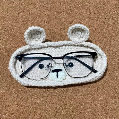 Chic Handmade Crochet Eyeglasses Holder for Desk and Nightstand Organization
