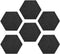 Navaris Hexagon Felt Board Tiles - Set of 6 Notice Memo Bulletin Boards with Push Pins, 5.9 x 7 inches (Dark Grey)