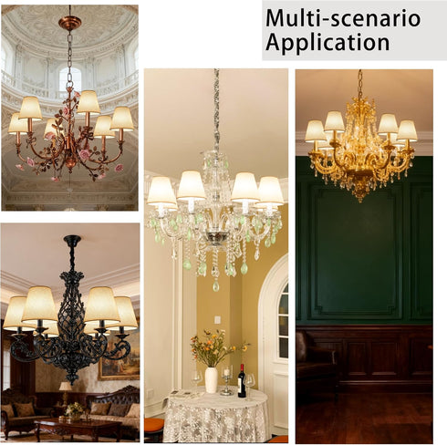 TAaMTYH Set 6Fabric Bulbs, Lampshade3" 6" 5" Small Lamp Shade Chandelier Shades of Lampshade for Wall LampChandelier