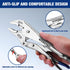 2-Piece Set, 6.5 Inch 10 Inch WORKPRO Locking Pliers Long Nose & Curved Jaw, CR-MO Steel Construction with Adjustable