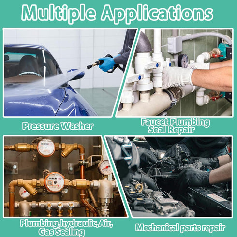 595 Pcs Metric and SAE Air Conditioning O-Ring Kit for Automotive A/C and Plumbing Seal Repairs
