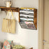 Ironwood 5 Pocket Hanging Wall File Organizer, Mesh Mail Holder with Nametag Label for Office & Home
