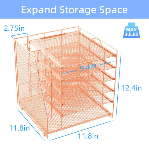 gianotter Desk Organizers and Accessories, 6-Tier Paper Organizer with Magazine Rack, File Organizer for Office Desk