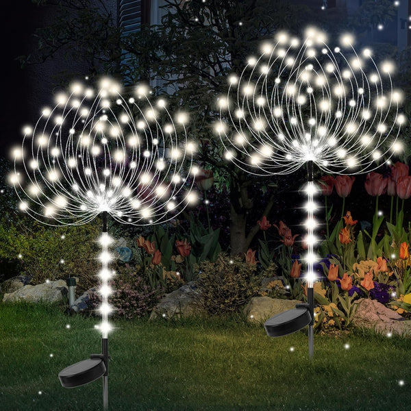 TYASDBA Garden Decor Solar Lights Outdoor,155LED 8 lighting modes pole light Waterproof White