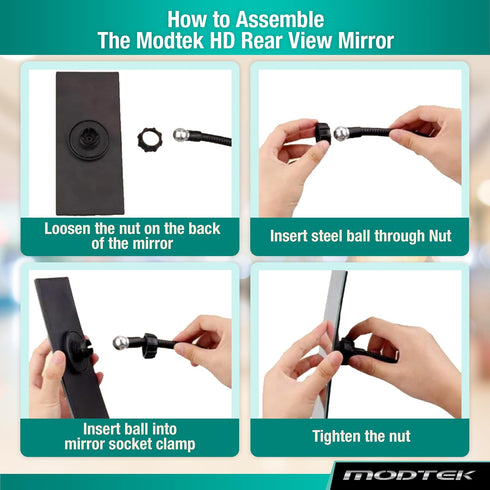 Modtek 1 Pack) Clip-On Rear View Mirror for PC Monitors or Anywhere by (HD Clip on Mirror
