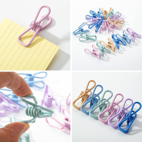 Mr. Pen 18 Pack Pastel Colors Chip Clips, 2 Inch Utility Steel PVC-Coated Bag Clips for Food Storage