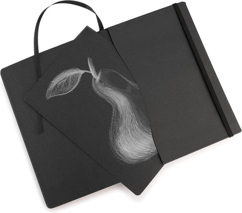 Pentalic Traveler Midnight Sketch Journal, Black Paper, 160 Pages, 6" x 8"