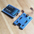 T4 Badge Holder No-Clip Version, Durable Polycarbonate ID Card Holder, Holds 1 to 4 Cards (Blue)