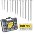 Mr. Pen Nail Assortment Kit, 1500 Pcs, Assorted Sizes Brad Head and Flat Head Nails for Hanging Pictures