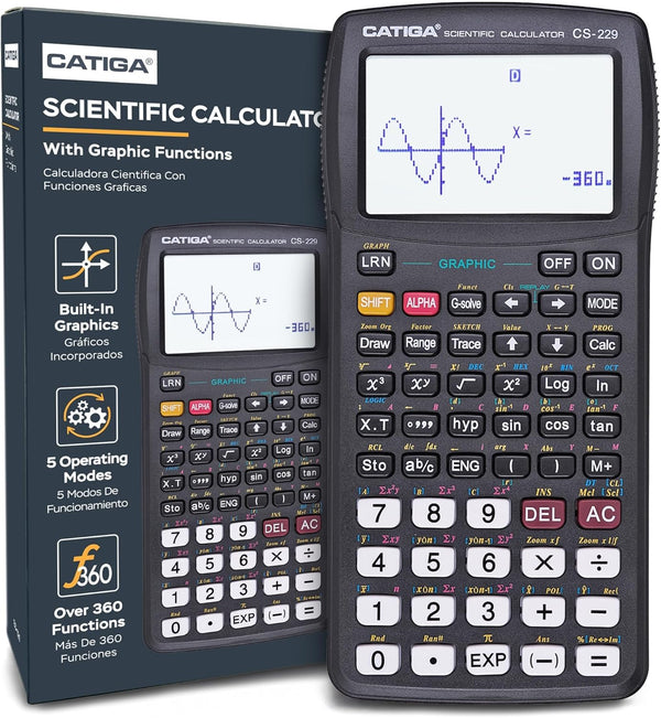CATIGA CS229 Scientific Calculator with Graphics Functions, Multiple Modes for Beginners and Advanced Courses