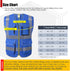 Class 2 Retro-Reflection Safety Vests, 9 Pockets and Front Zipper ANSI/ISEA 107-2015 (Blue-3, 2X-Large)