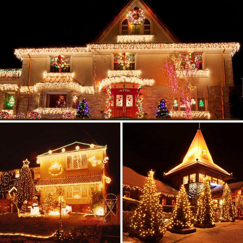 2024 Durable 95FT 240 LED Christmas String Lights, Waterproof Green Wire with Timer & 8 Modes for Holiday Decorations
