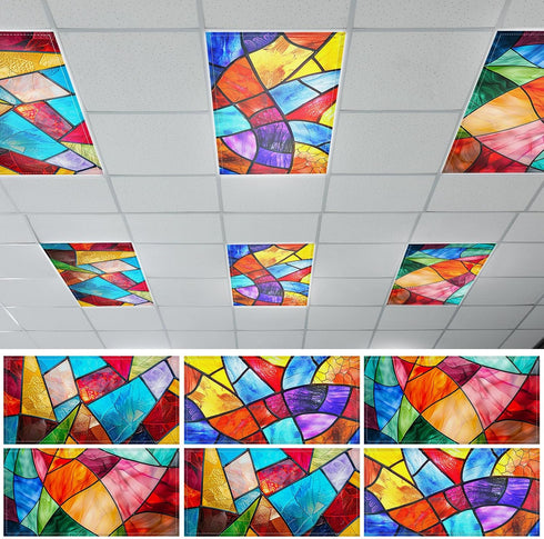 6 Pcs Fluorescent Light Covers with 60 Magnets Decorative for Classroom Ceiling