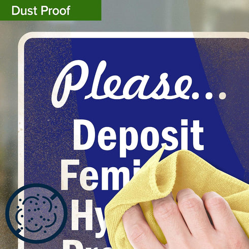 10x7 Inches, 4 Please Deposit Feminine Hygiene Products In This Container Sign, Mil Vinyl Decal Stickers Weather