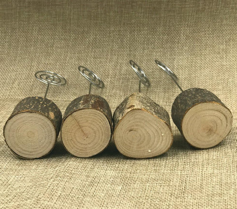 Rustic Real Wood Base Table Number Holders, 20pcs Wedding Table Number Stands, Party Decoration