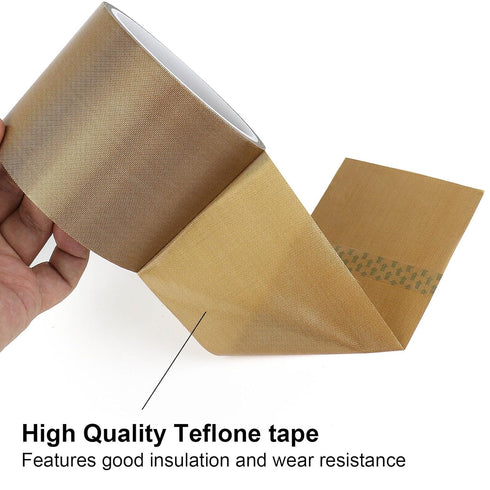 BOMEI PACK Teflone PTFE Glass Cloth Tape, 3-inch x 33 Feet, High Temperature Adhesive Tape for Vacuum Sealer