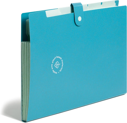 U Brands U-Eco 6 Pocket Poly Expandable Folder, Set of 3, Assorted Brights, Snap Button Closure, Letter Size