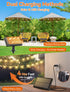 27FT Commercial 12+1 Bulbs 3 Dimmable Brightever Solar Powered Outdoor String Lights with Remote, Grade Waterproof