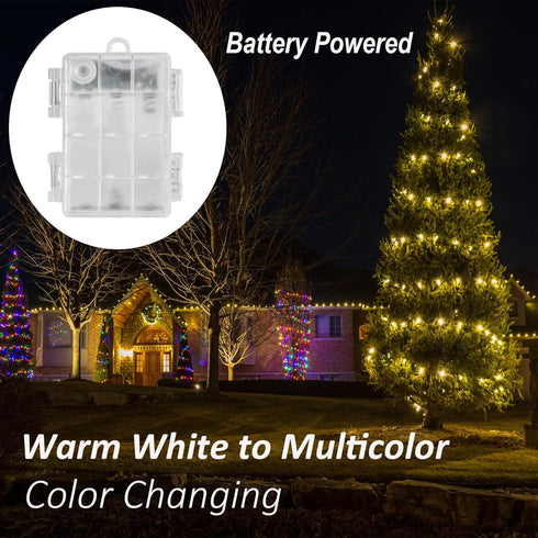 40ft 80 Mocalido Globe String Lights Battery Operated Outdoor, LEDs Hanging Lights with Remote, Warm White & Multicolor