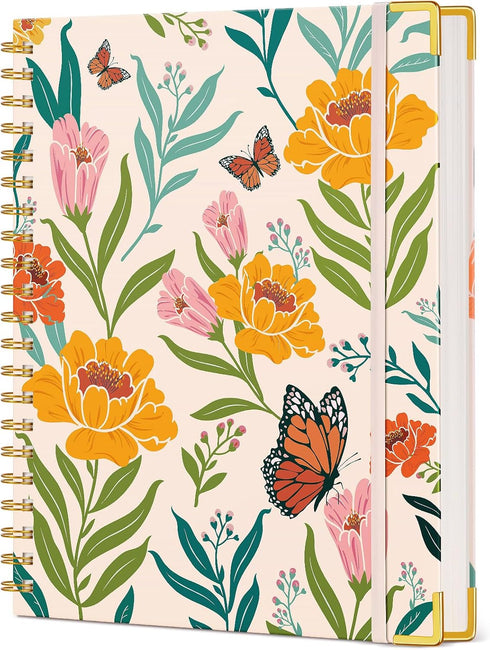 Cute Spiral Notebook Journal for Women, 200 Pages Lined Notebooks 8.5” x 11”, A4 Large Hardcover Spiral Journals with