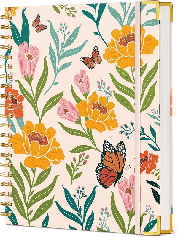Cute Spiral Notebook Journal for Women, 200 Pages Lined Notebooks 8.5” x 11”, A4 Large Hardcover Spiral Journals with