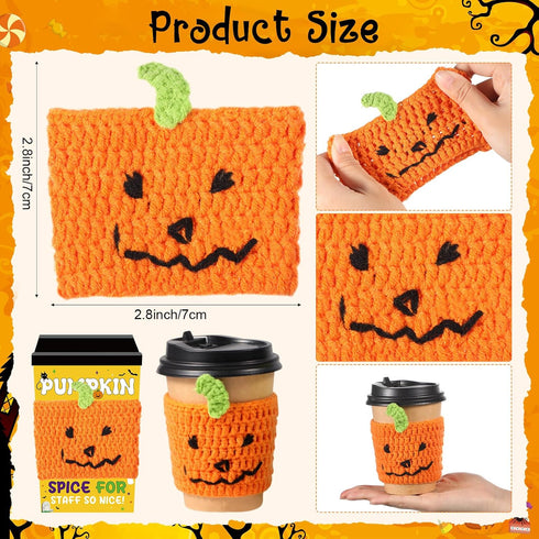 9 Sets Cozy Potchen Teacher Appreciation Gifts Crochet Coffee Mug Teacher Gifts Bulk Cup Sleeves with Thank You Cards