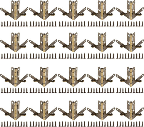 20pcs Hinge Hardware Accessories, 90 Angle Support Spring Hinge for Small Jewelry, Wine Case, Watch Box