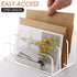 SANRUI 3 Compartments Mail Organizer, Vertical Letter Holder, Acrylic Desk Organizer for Office Supplies