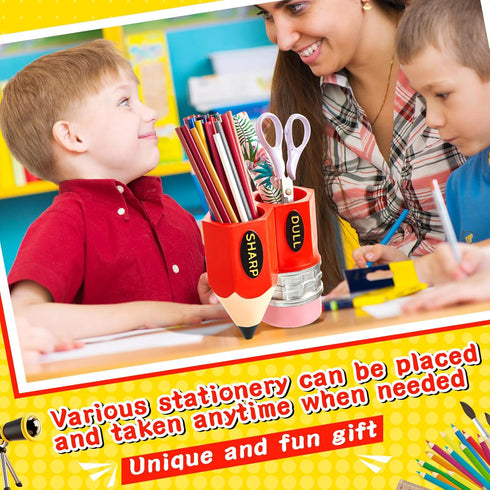 Pencil Shaped Pen Holder, Funny Pencil Dispenser, Pencil Storage Organizer for School, Classroom, Office Desk Gift