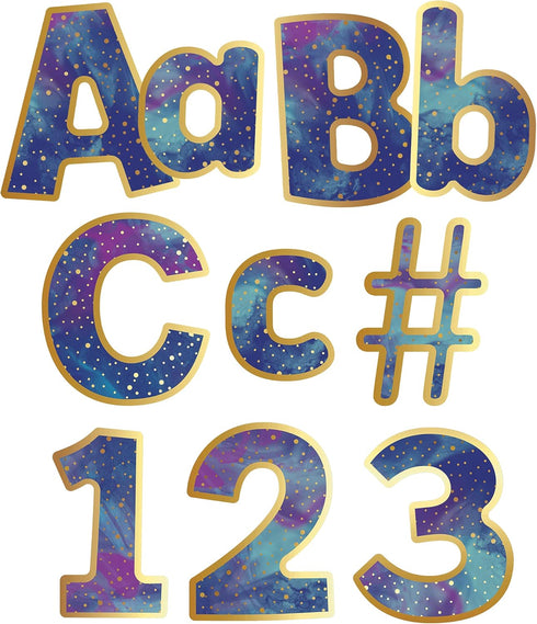 Carson Dellosa 219-Piece 4 Inch Galaxy Marble Cutout Letters for Bulletin Boards, Space Themed Classroom Letters