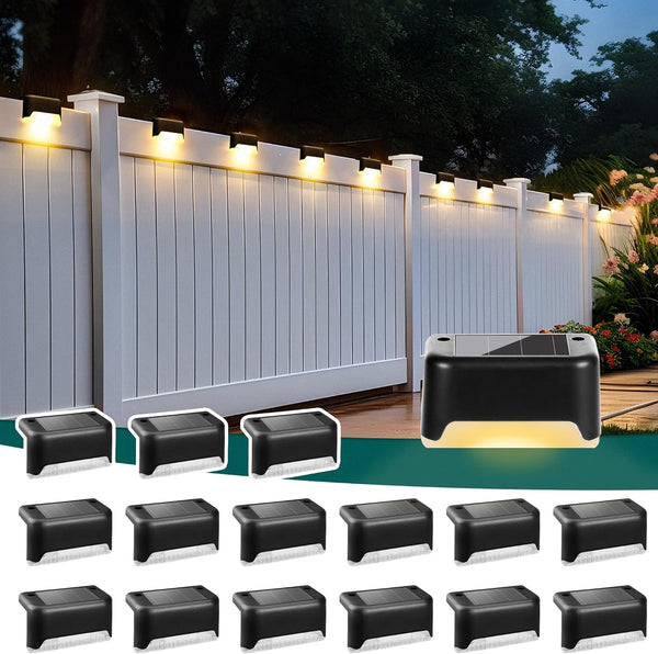 SOLPEX Solar Deck Lights Outdoor 16 Pack, Solar Step Light Waterproof Led